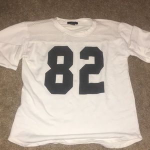 Forever 21 football-styled creamy white shirt
